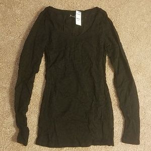 Express black laced long sleeve shirt